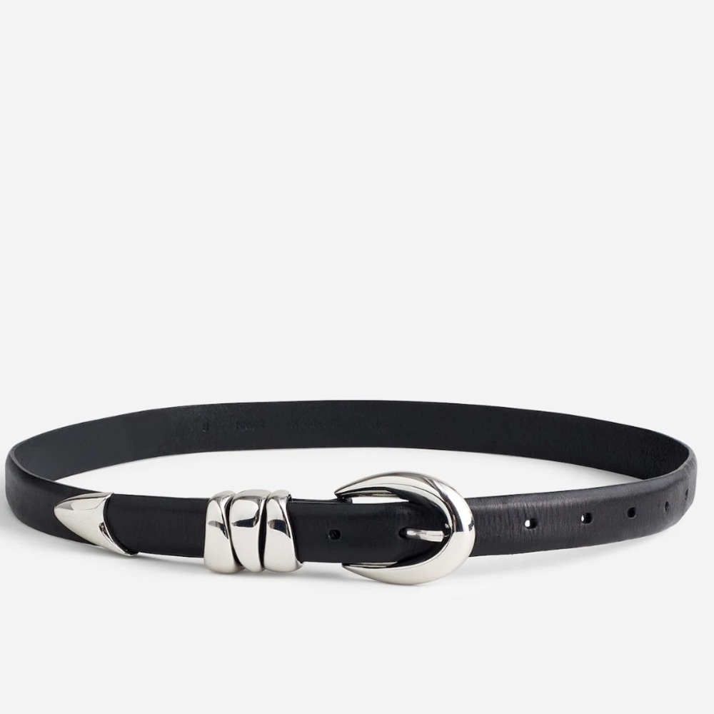 NWOT Madewell Triple Metal Keeper Belt | XL | Black & Silver